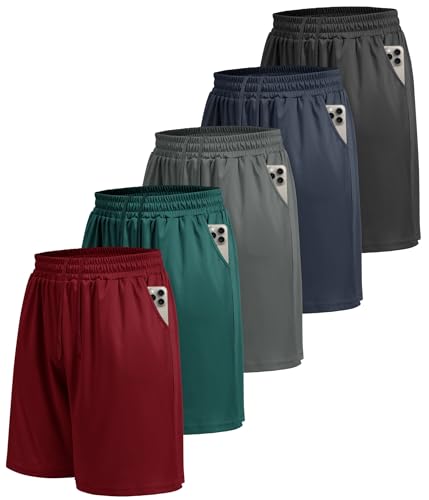 LalaHooK 5 Pack Basketball Gym Mens Shorts - Dry...
