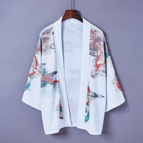 Image of LAI MENG FIVE CATS Women's Floral Print Loose Blouse Japanese Kimono Tops | Puff Sleeve,Cover up Top,Casual Cute Tops,Summer Cardigans 2026