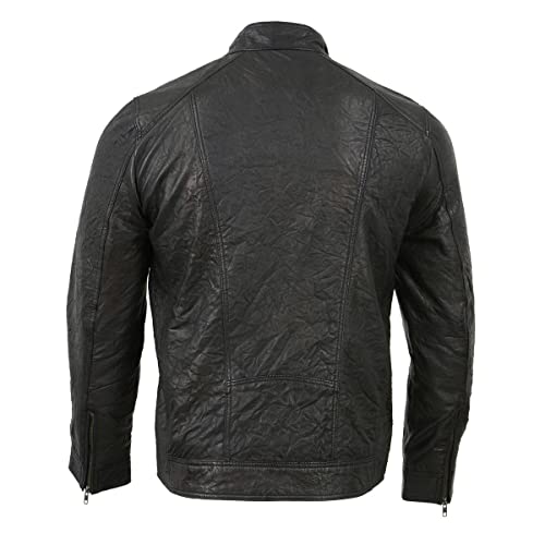 Image of Milwaukee Leather SFM1861 Men's Two-Tone Leather Jacket with Front Zipper Closure