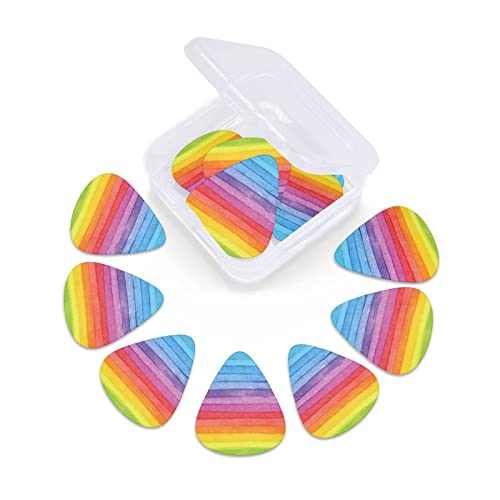 Ensemble de 12 médiators de guitare à rayures arc-en-ciel colorés pour guitare acoustique, guitare électrique… - Les Beatles, Paul McCartney, John Lennon, RIngo Starr, George Harrison Ensemble de 12 médiators de guitare à rayures arc-en-ciel colorés pour guitare acoustique, guitare électrique… – Image 7