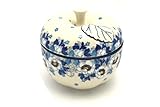 Polish Pottery Apple Baker - White Poppy