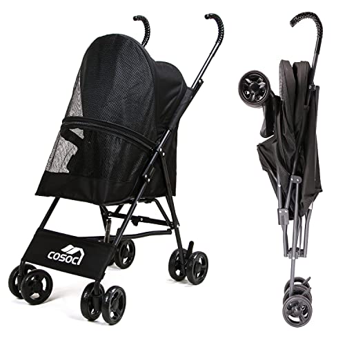N/W Upgraded Dog Stroller for Small Medium Dogs Pet Stroller Cat Stroller Puppy Stroller Easy Fold with Removable Liner…