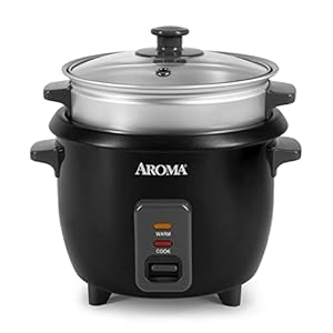 Aroma Housewares ARC-363-1NGB 3 Uncooked/6 Cups Cooked Rice Cooker, Steamer, Multicooker, 2-6 cups, Black