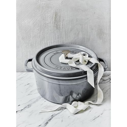 Image of Staub Cast Iron 2.75-qt Round Cocotte - Graphite Grey, Made in France