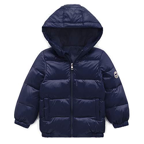 Simplee Kids Boys Girls Lightweight Water-Resistant Packable Puffer Hooded Down Jacket Outdoor Windproof Winter Coat For 4 Years (Navy) #TOP14