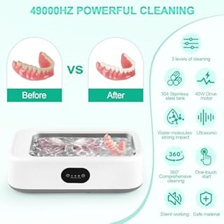 MXTIMWAN Pulitore Ultrasuoni 640ml, 49kHz Lavatrice Ultrasuoni Occhiali, 40w Pulitore Ultrasuoni Portatile, con 3 modalità di Pulizia, Funzione Touch