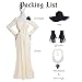 Mikan Tsumiki Lady Alcina Dimitrescu Cosplay Costume Women Beige Long Dress for Halloween with Necklace, Earrings, Gloves, Hat, L/XL