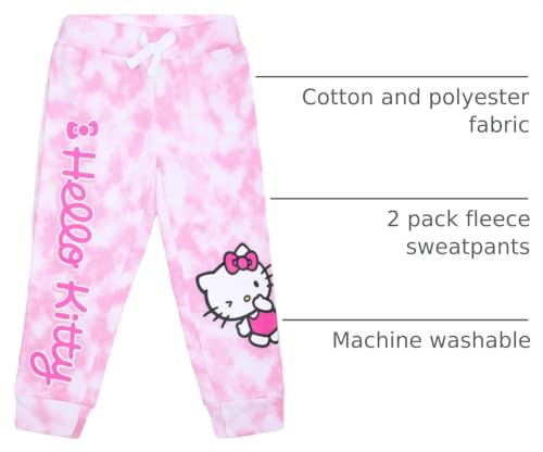Image of Hello Kitty Sanrio Girls 2 Pack Fleece Pants for Toddler and Big Kids
