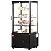 VEVOR XC-78L(1R) Cake Refrigerated 3 Cu.Ft./85L Countertop Pastry, Commercial Display Case with LED Lighting, TURBO, Frost-Free Air-Cooling, Locked Door for Bakery, 18.8 x 16.9 x 38 in, Black