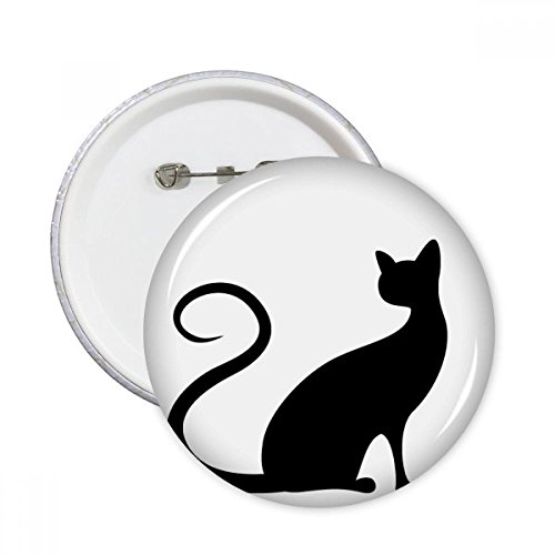 Badge pins chat noir rond bouton vêtement décoration animalière art