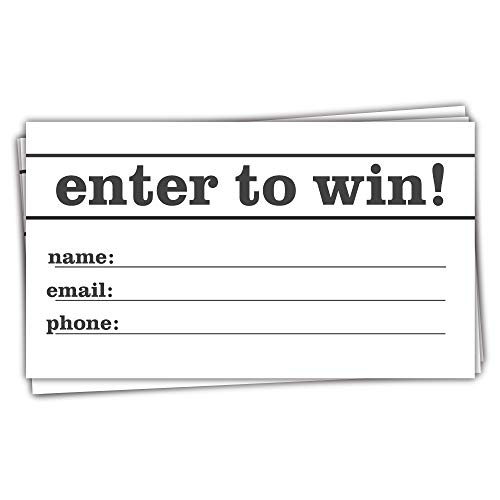 50 Raffle Enter to Win Cards - Contest Entry Cards - Contest and Raffle Entry Cards - Name Phone Email Cards