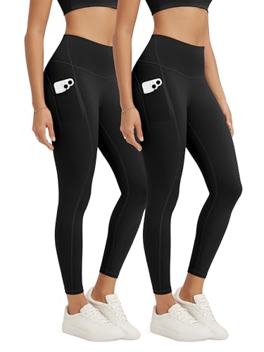 ODODOS 2-Pack 7/8 High Waist Workout Leggings with Pockets for Women, 25