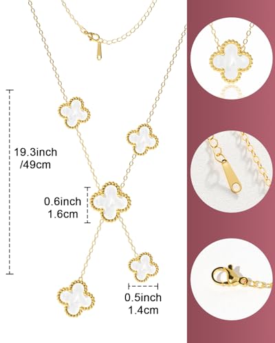 AICase Valentines Day Gifts Clover Necklace for Women 18K Gold Plated Four Leaf Clover Necklace Lucky Pendant Jewelry Gifts for Women/Mon Birthday4
