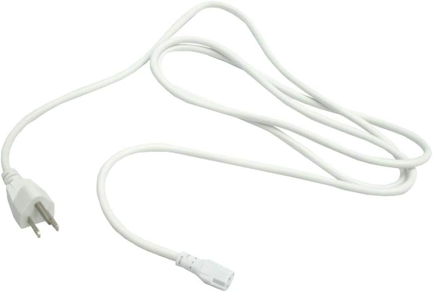 Jesco 05717 - 6' White Grounded Fixture Power Cord