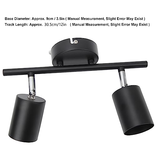 Kit de spot sur rail LED noir mat orientable à 90 degrés avec culot GU10 en fer et aluminium