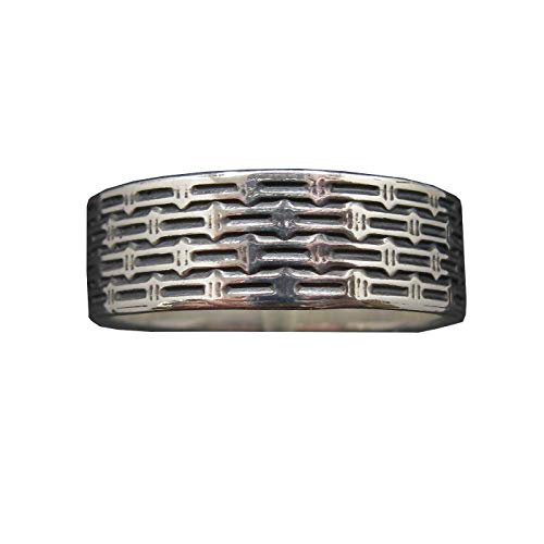 Bague en argent sterling anti-déformation avec un anneau large de 8 mm poinçonné 925