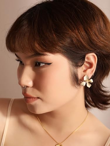 OJERRY Elegant Pastel Flower Stud Earrings for Women, Floral Earrings Jewelry Accessories Romantic Cool Gifts for Her Women in Their 20s 30s3