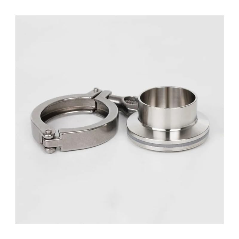 304 Stainless Steel Pipe Fitting Connector Adapter Coupling Set Weld Ferrule + Tri Clamp + Silicon Gasket + End Cap AUOQKQUT(102mm Ferrule 119mm)