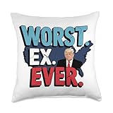 Worst Ex Ever Political Satire Breakup USA Throw Pillow
