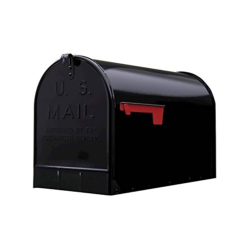 SHADOW WALKER Black Gibraltar Extra-Large Steel Post-Mount Mailbox Post-Mount E1600B00