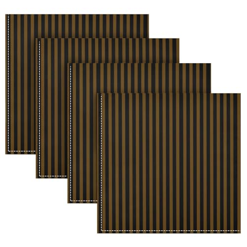 Set de 4 Servilletas de Tela 20x20 Pulgadas Café Rayas Negras miniatura 2
