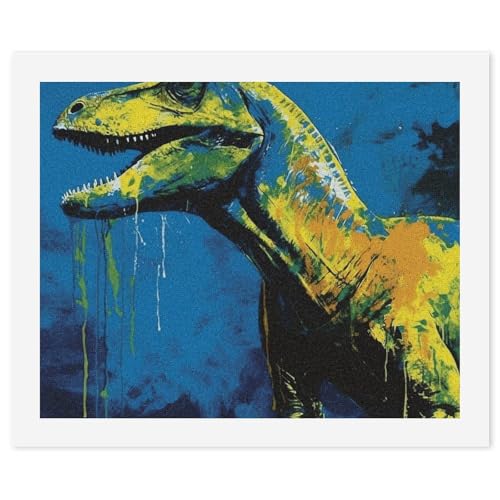 Kit de peinture numérotée adulte motif dinosaure grand format