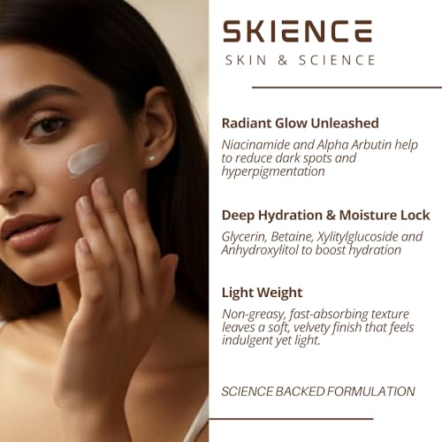 Image of Luxera Skin Brightening Moisturizer for Face | Day & Night Cream for Glow & Even Skin Tone | Hydrating, Lightweight, Non-Sticky | Paraben-Free Face Cream for Women & Men - 45g