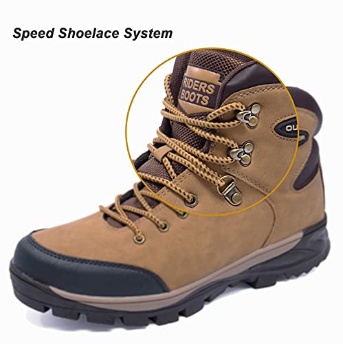 Image of TFO Hiking Boots Mens Outdoor Backpacking Trekking Mountaineering Riding Shoes Travel Leisure Mid Top Shoes Yellow