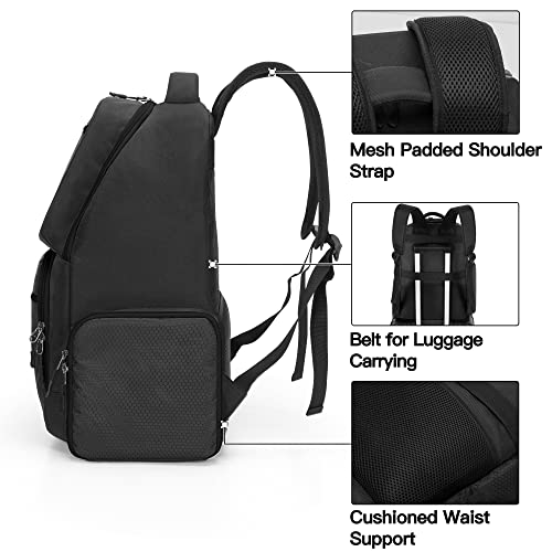 Trunab Travel Backpack Compatible With Xbox Series X Carrying Case Game Storage Bag With 2 Inner Spaces For Xbox X/S Console, Multiple Pockets For 15.6” Laptop And Other Gaming Accessories, Black (Patent Pending) #TOP2
