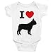 Toll2452 Body para bebé, diseño de bulldog francés con texto en inglés "I Love French Bulldogs Baby Body