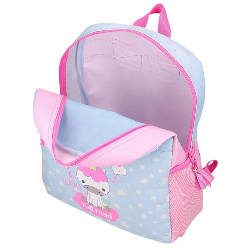 Mochila escolar con carro Roll Road unicornio azul infantil resistente con ruedas 4
