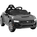 Best Choice Products Kids 12V Electric Ride On Car Officially Licensed Ford Mustang w/Parent Control, LED Lights, 2 Speeds, Bluetooth - Gray