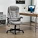 HOMCOM 6 Point Vibrating Massage Office Chair with Heat, Microfiber High Back Executive Office Chair with Reclining Backrest, Padded Armrests and Remote, Gray