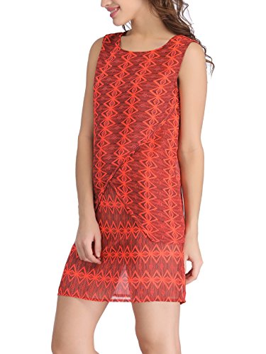 Image of Clovia Women's Georgette Printed Sheer Short Nightie