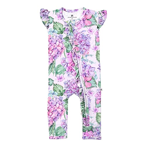 Image of Bums & Roses Bamboo Cap Sleeve Baby Romper | Soft Spandex and Viscose from Bamboo | Two-way Zipper for Easy Change