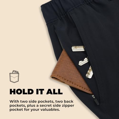 Image of Chubbies Everywear Men's Shorts - Mens Shorts Casual 6in Inseam, Elastic Waist, Water-Resistant, Zipper Pocket