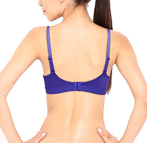 Image of Triumph Triaction Women's Sports Bra Wireless Non Padded Support Bra Breathable Mesh High Coverage Gym Bralette Cross Back Stretchable Activewear White Solid Design Pack of 1