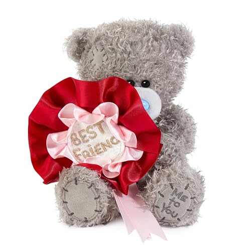 Me to You Tatty Teddy Plush 15cm-High Bear With Best Friend Rosette On Luxury Gift Plinth - Official Collection - Image 3
