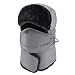 Mysuntown 2017 New Style Unisex Winter Trooper Trapper Hunting Hat Ushanka Ear Flap Chin Strap and Windproof Mask(Gray Color)