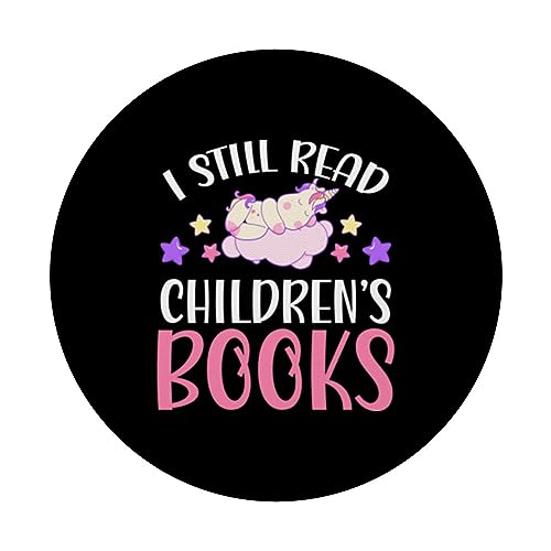 I Still Read Children's Books PopSockets Swappable PopGrip, Black - Image 3