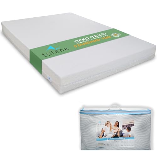 TULENA Housse de matelas 140 x 200 cm - Blanc - 15 cm de haut - Protège-matelas lavable avec fermeture éclair en coton - Respirant, doux au toucher - En tant...