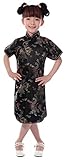 AvaCostume Girls Chinese Dragon Phoenix Qipao Cheongsam Dress, 16, Black