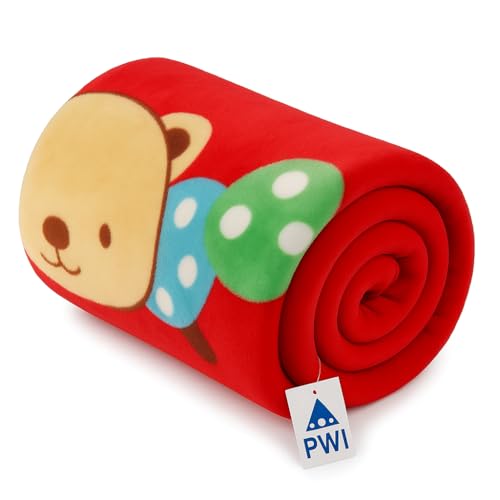 Image of PWI Baby Wrapper Blanket for Newborn | Ultra Soft Cloudy Fabric | Double Layer for All-Season Use | 80x110 cm | Swaddle Blanket for 0-3 Years (Red)