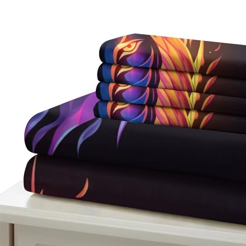 Housse de couette lion 135x200 parure de lit microfibres zip - 6