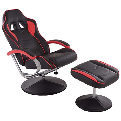 Raburg Gaming-Sessel DRIFT Sport, SCHWARZ-ROT mit Hocker, Soft-Touch-Kunstleder, ergonomisch, Racing-Design, Bürostuhl, Streamingstuhl, Chefsessel, Relaxfunktion, 135° neigbar, 360°, bis 120 kg Cover
