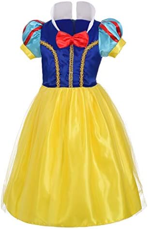 Dressy Daisy Toddler Little Girls' Princess Costume Fancy Dresses Up Halloween Party with Gold Threads Size 4 B