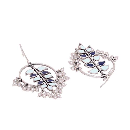 Brass Hoop Style Dangler Earrings with Beads