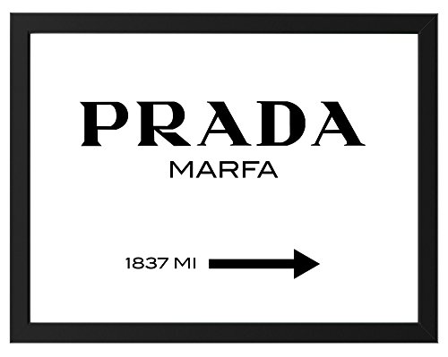 PICSonPAPER Póster de señal de camino a la moda de Marfa Arte en Texas Negro enmarcada 40 cm de ancho x 30 cm de alto Decoración para el hogar (Negro enmarcado 40 cm x 30 cm) Cover