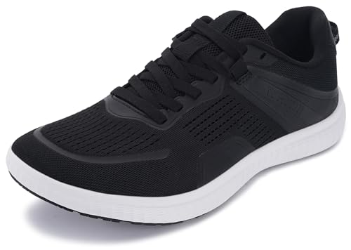 WHITIN Men's Wide Transitional Barefoot Running Shoes Width Minimalist Sneakers Size 11 Zero Drop Training Gym Comfortable Black 45