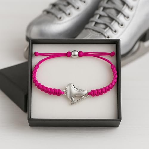 Image of Infinity Collection Figure Skating Charm Bracelet, Ice Skating Jewelry, Adjustable Skate Bracelet, Figure Skater Gift